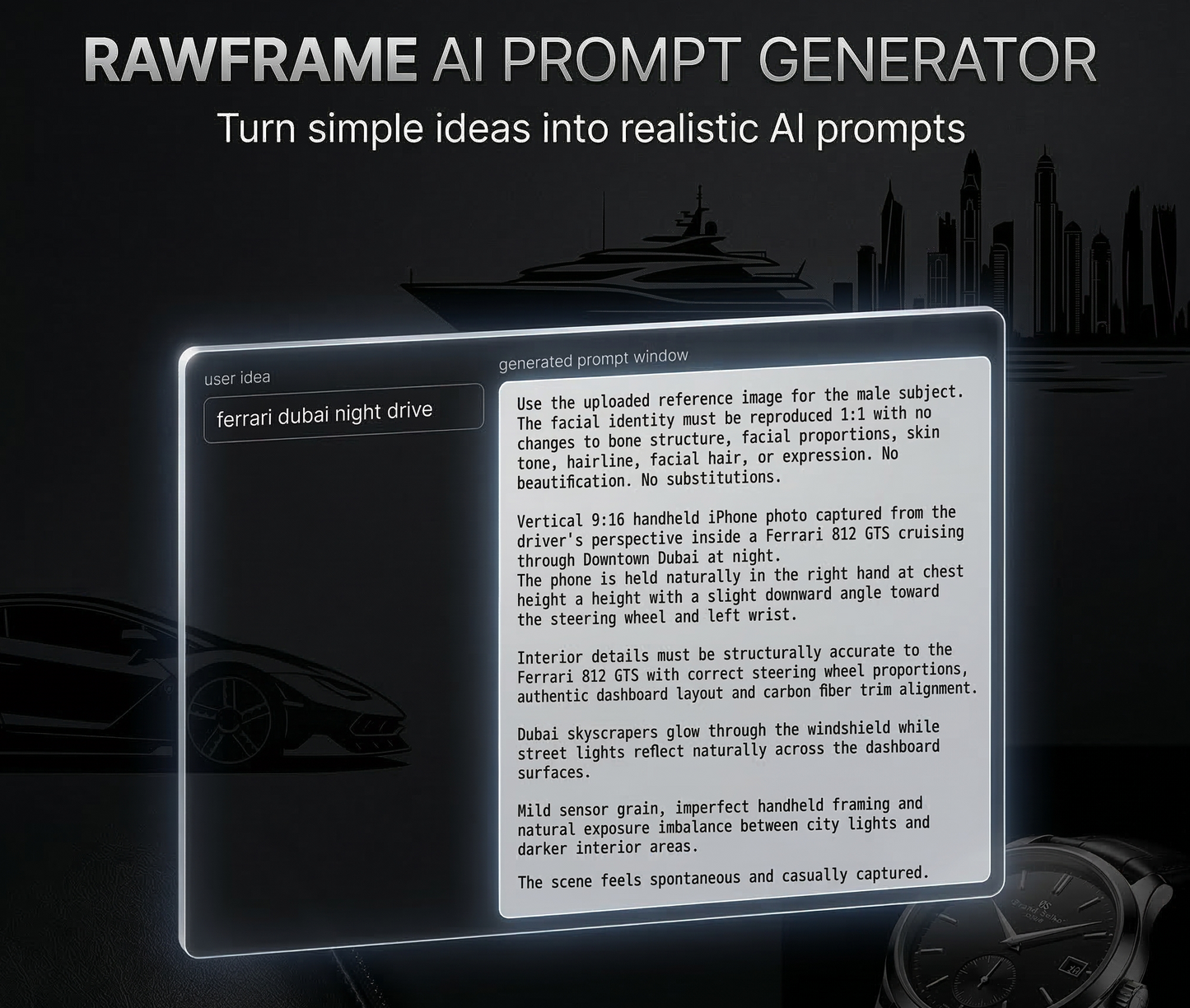 RAWFRAME Prompt Generator